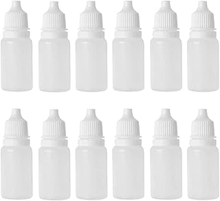 12PCS 30ml/1oz Empty Plastic Squeezable Eye Liquid Dropper Bottles Drop Dropping Jar Squeeze Eye Dropper Container with Screw Caps and Plugs