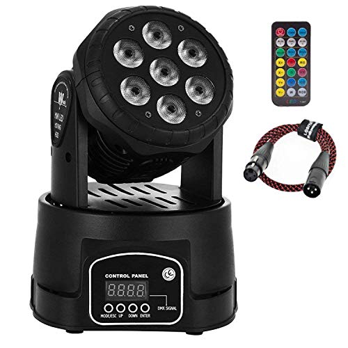 AONCO Moving Head Éclairage de scène 100W RGBW 4 en 1 Moving Heads DJ éclairage DMX512/Auto/Son Active/maître-esclave Mini LED Moving Head lumière pour Disco mariage Event LR de Show
