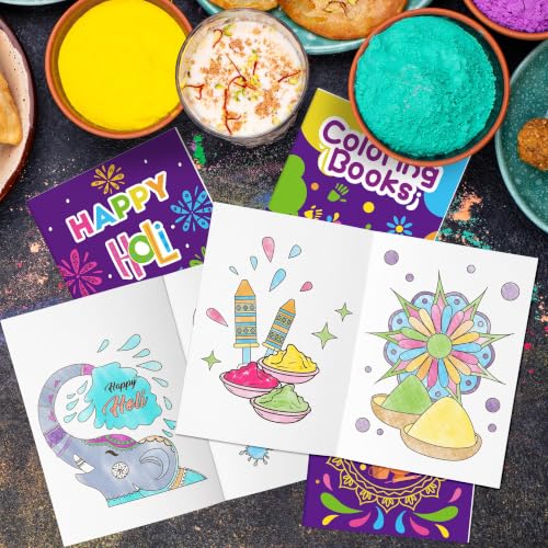Image of Bulk Holir Coloring Books, 24Pcs Happy Holi Mini Drawing Booklet for Kids