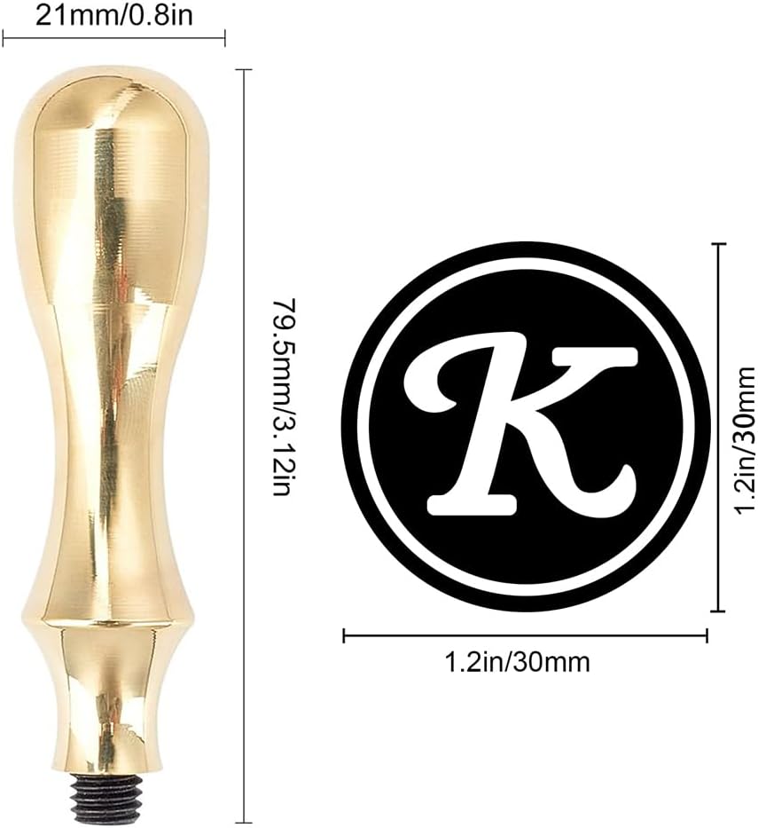 CRASPIRE Initials K Ice Cube Stamp Letter Ice Branding Stamp with Removable Brass Brass Head Stamp Handle Replacement for Cocktails Whiskey Mojito Monogram Bar Party Drinks Making 1.2inch(30mm)