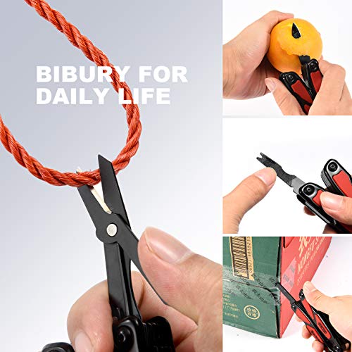 Bibury Multitools, 14 in 1 Multi-tool, Pliers with Can Opener, Scissors, Lightweight EDC Multi Tool in Pocket Size with Nylon Bag for Outdoor Activities, DIY, Camping - Black - Image 5