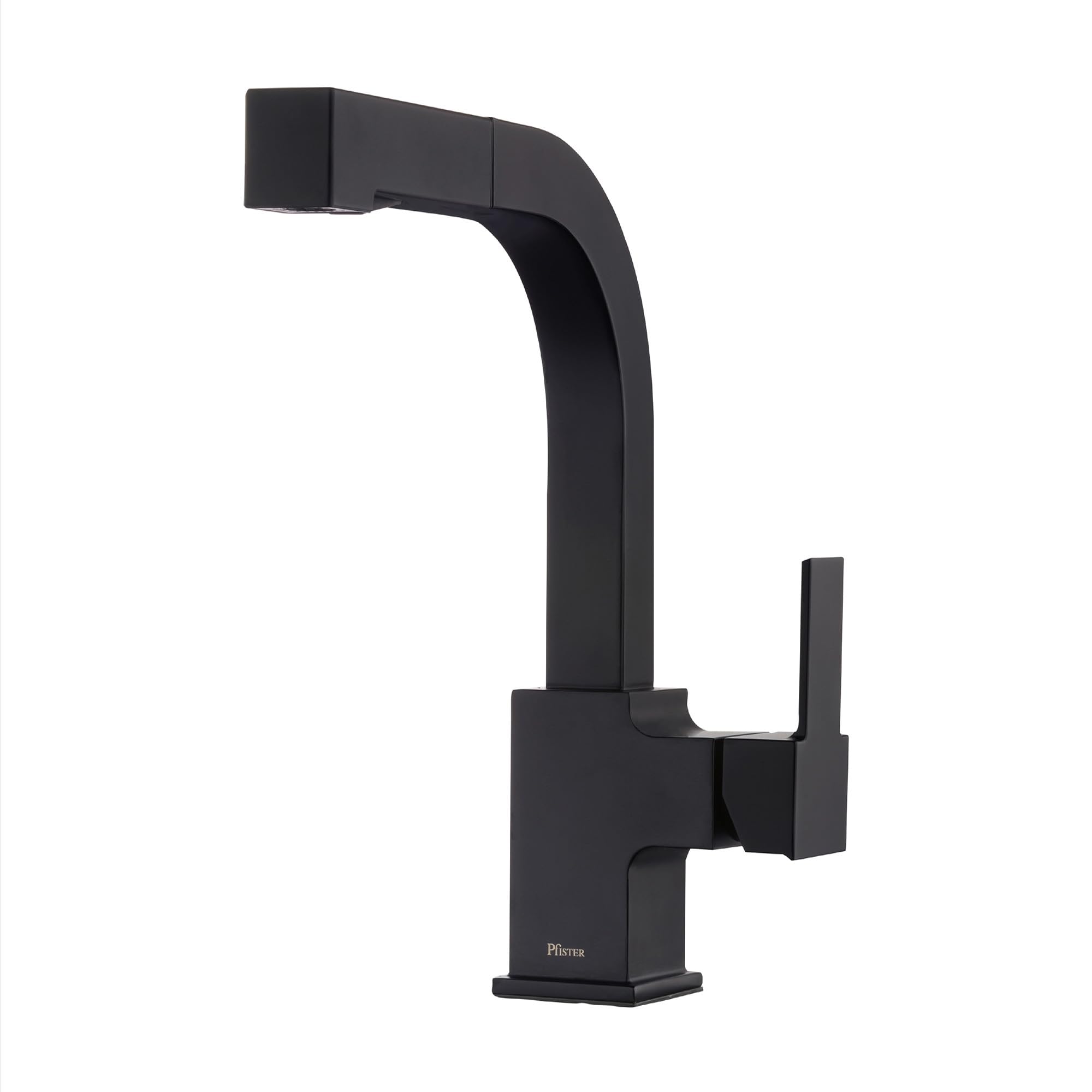 Pfister Arkitek Kitchen Faucet with Pull Out Sprayer, Single Handle, High Arc, Matte Black Finish, LG534LPMB