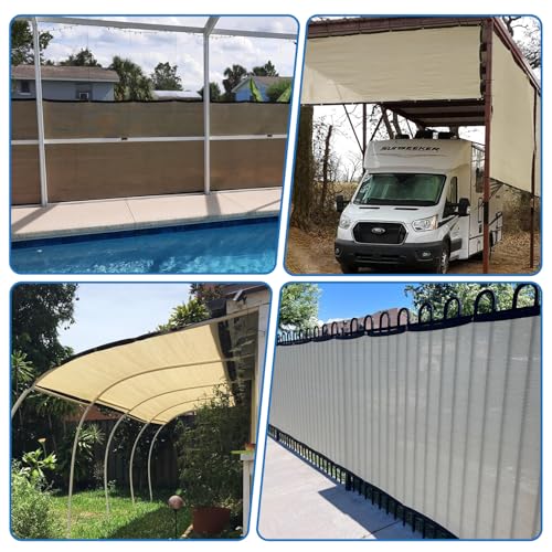 TANG 6' x 25' Privacy Fence Screen Green Shade Cloth with Grommets, Chain Link Fence Panels Outdoor Mesh Fabric Fencing, Balcony Windscreen Cover,Temporary Garden Fencing for Yard Deck Pool