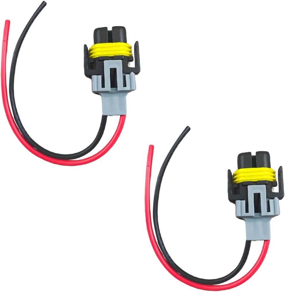 H8/ H9/ H11 Fog Light Harness Connector - Vehicle Wire Connector Car Fog Light Wiring Harness Kit Replacement for Headlight High Low Beam Bulb - Waterproof Pigtail Adapter Plug (2PCS)