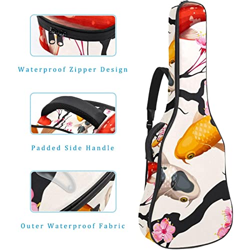 Housse de transport rembourrée en tissu Oxford imperméable pour guitare avec bandoulière réglable Motif poissons et… - Les Beatles, Paul McCartney, John Lennon, RIngo Starr, George Harrison Housse de transport rembourrée en tissu Oxford imperméable pour guitare avec bandoulière réglable Motif poissons et… – Image 5