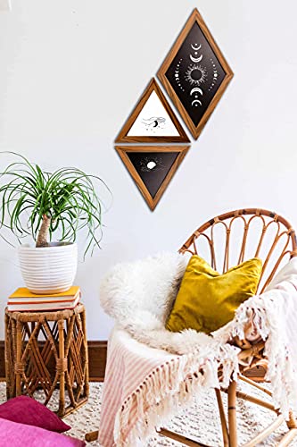 Mid Century Modern Decor Framed Wall Art For Bedroom, Minimalist Boho Wall Decorations For Living Room,Set Of 3 Black And White Sun And Moon Wall Decor, Abstract Boho Aesthetic Wall Decor (Black) #TOP2
