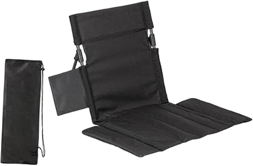 Miniatura 6 de Stadium Seat Bleacher Chair Folding Versatile Bleachers Cushion Floor Chair for Backpacking Lawn Mountaineering Sports Events, Black