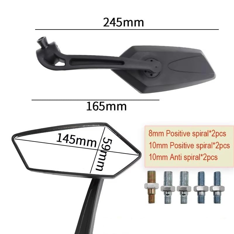 Espejo retrovisor de motocicleta con gran angular y reflector ajustable para scooter 3