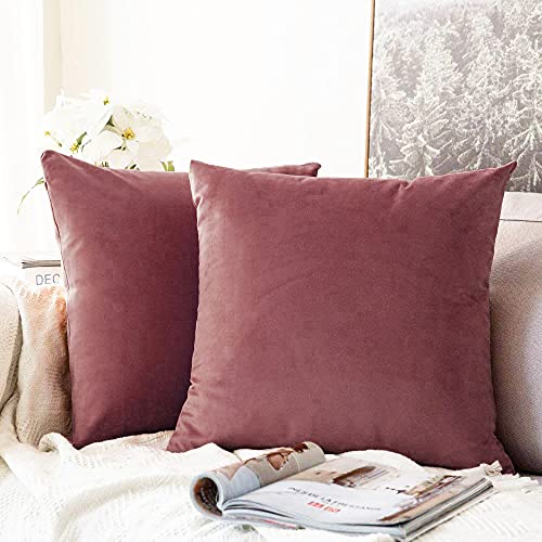 Image of Khooti Velvet Cushion Cover Pack of 1-32 inch x 32 inch / 81 x 81 cm - Jam - Soft Pillow Covers Cushion Case for Sofa Bedroom Livingroom Chair Car, Cushion Cover
