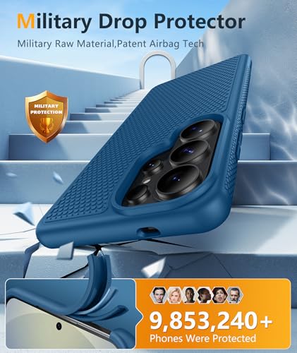 Image of FNTCASE for Samsung Galaxy S26 Ultra Case: Military Grade Drop Protection, 14ft Drop Tested, Screen Protector Included, Anti-Slip Anti-Fingerprint TPU Shockproof Phone Case Cover (Blue)