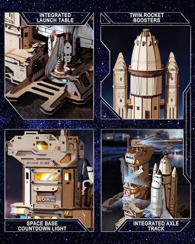 Image of ROKR Space Shuttle 3D Wooden Puzzles for Adults Moving Building Model