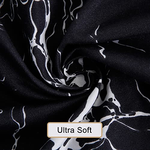 Image of Best Season Bed Sheet Set 4 Pieces -Full Size-Soft Durable Microfiber Bedding Sheet Set,Deep Pocket,Stain,Fade & Wrinkle Resistant(Black Marble)