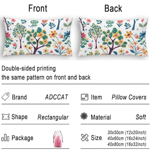 Fundas Cojines Rectangular de Flores para Decoración de Sofá y Cama 7