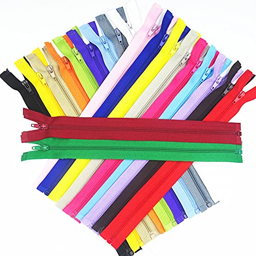20Cm-60Cm 3# Apertura Nylon Cremalleras Cola Resina Adecuada para Ropa 100Uds-Rojo Rosa,100Uds,35cm