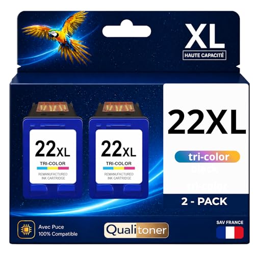 Cartouches HP 22XL compatibles couleur de Qualitoner pour imprimante Deskjet Officejet