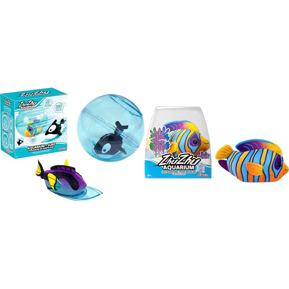 Lansay ZHU ZHU AQUARIUM + SURF - Kit Accessoires Peluche Interactive Dès 4 Ans
