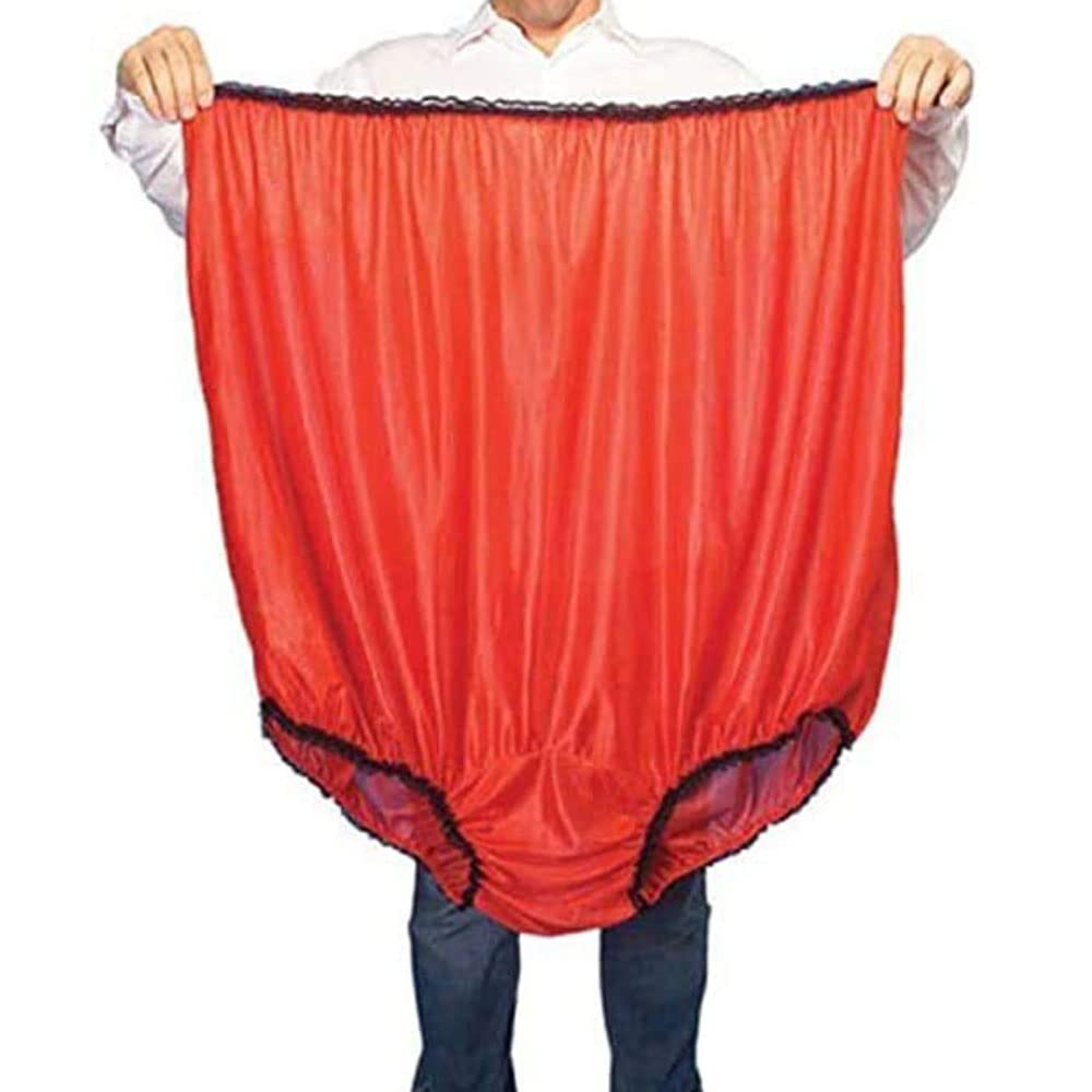 YEMYIQZBig Mom Undies Funny Joke Gag Prank Gifts Giant Novelty Underwear For Women Men Granny Panties Gala Games (Red), Red, One size