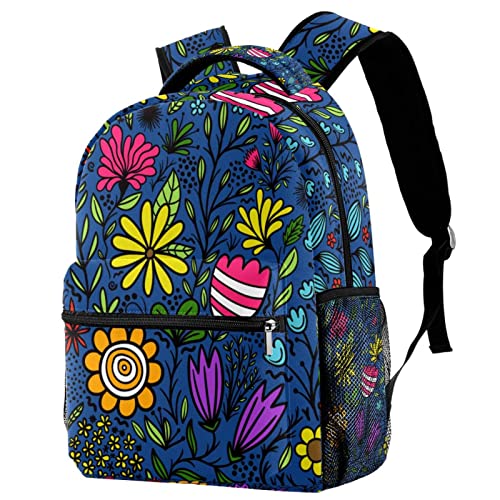 Sac à dos de voyage porte-bouteille bleu floral Leisure Campus randonnée