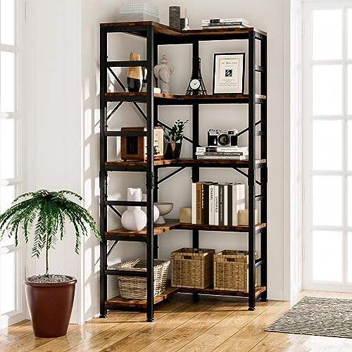 Chic 5-Tier Corner Bookshelf for Stylish Storage - Image 5