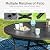 PHI VILLA 7 Pieces Outdoor Round Dining Set for 6, Large Wrought Iron Dining Table with Umbrella Hole & Cushioned Wicker Rattan Chairs, Dining Furniture Set for Patio, Deck, Yard, Porch