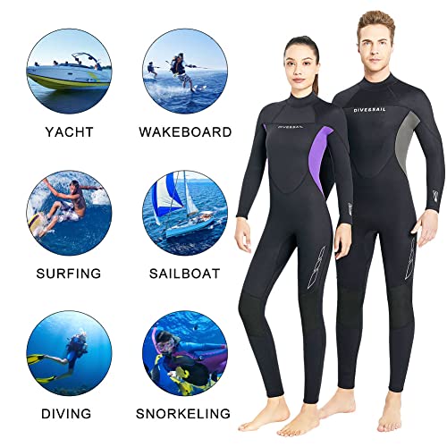 Wetsuit 3Mm Neoprene Wetsuit For Women Full Suits Keep Warm Back Zip For Scuba Diving Surfing Snorkeling Kayaking Water Sports M Size #TOP5