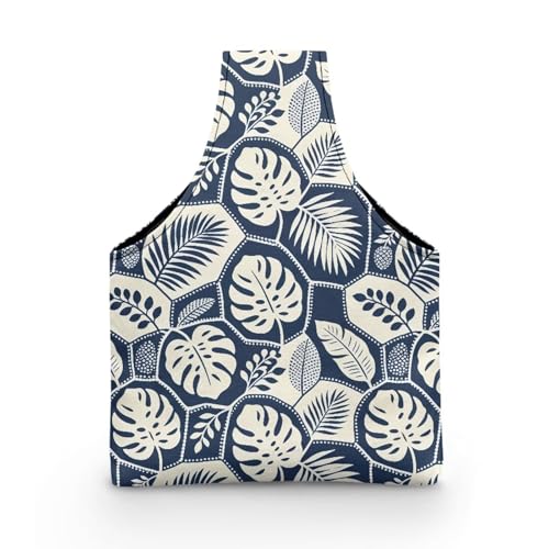 Image of ZUXONGSY Monstera Leaf Yarn Bags for Knitting Tropical Leave Yarn Tote Bag for Women Floral Portable Knitting Project HanbBag for Crochet Hooks