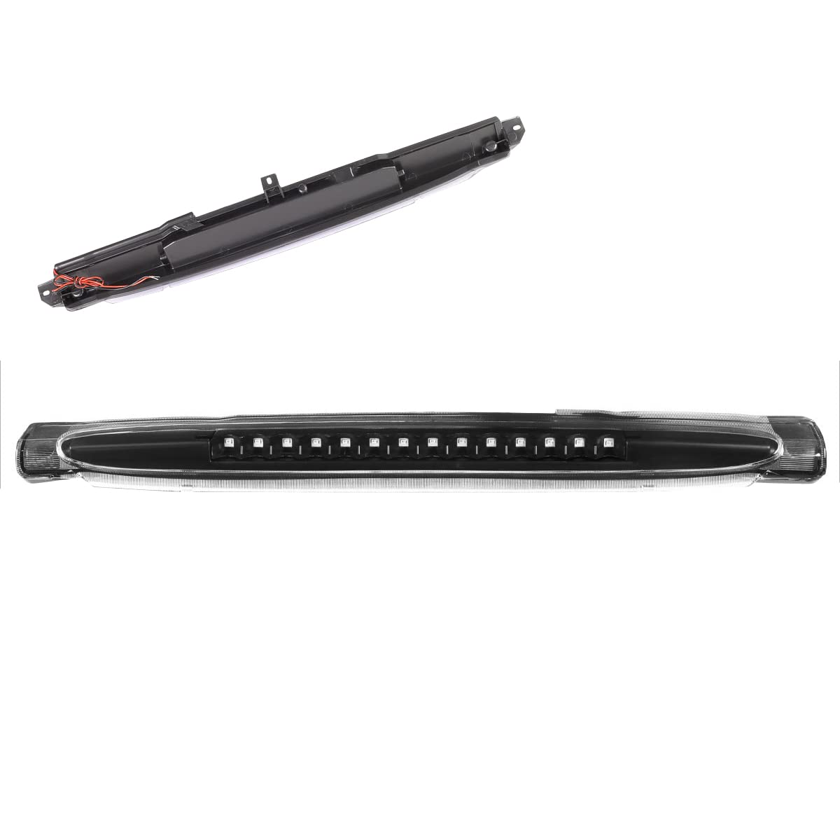 PM PERFORMOTOR Full LED 3rd Third Brake Light High Mount Stop Light Compatible with Chevy Trailblazer/GMC Envoy 02-09,Black/Clear