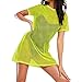 ZYUEER Robe Femme Ete, Robe de Plage Maille Robe T Shirt Perspective Sexy Mini Robe été Légère Chic Pas Cher