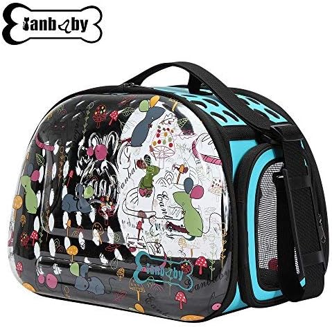 Pet Products Transparent Pet Carrier, Breathable Portable Foldable Travel Kennel for Small or Medium Cat, Dog Breed with EVA Material…