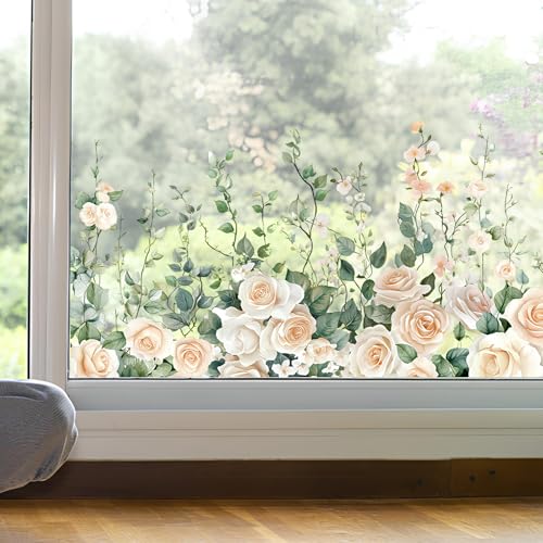 Fenstersticker Blumen Frühling Blumen Fenstersticker Frühling Wildblumen Doppelseitig Glasaufkleber