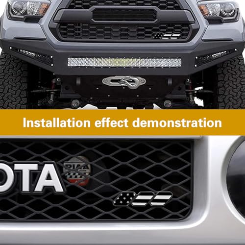 Image of ijuicy 1 PC TRD Tri-Color Grille Decor Badge Emblem, Car Truck Label Decoration Accessories, Compatible with Tacoma 4Runner Tundra Sequoia Rav4 Highlander (Black American Flag)