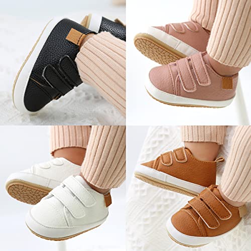 Image of Clowora Baby Boys Girls Shoes Non-Slip Rubber Sole Sneakers Infant First Walking Toddler Crib Shoes Newborn Loafers Flats.