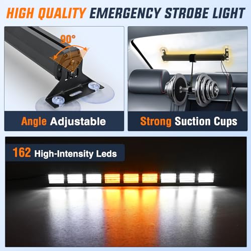 Image of Nilight 162 LED Traffic Advisor Strobe Light Bar 2-in-1 Amber White Emergency Warning Hazard Lights with Controller 4 Switchable Color 36 Flash Pattern for Trucks Cars Tow Plow Construction Vehicles | 2 in 1 Emergency Warning Hazard Lights 4 Switchable Color 36 Flash Pattern for Trucks Cars Tow Plow Construction Vehicles