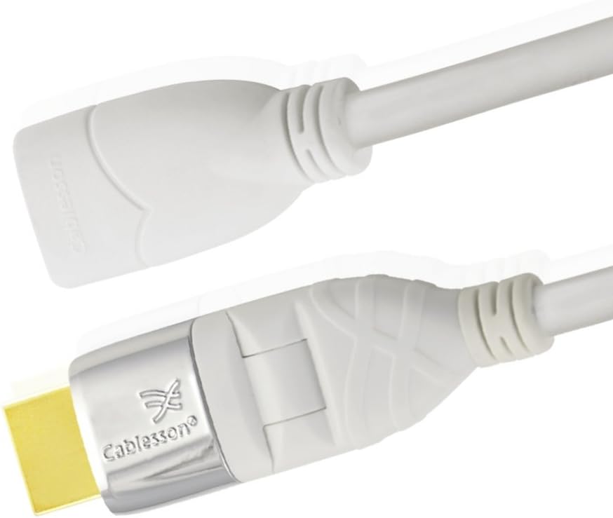 Mackuna Flex Plus 0.2m Extension HDMI Cable with Adjustable Swivel and Rotating Plug - Audio - Video 24K Ethernet 1080P, 4k2k, PS4, XBOX ONE, DVD, Blu-ray, SKY HD, VIRGIN BOX, UHD, FULL HD LCD.Gold