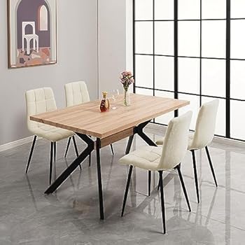 SKRAN Set Of 4 Upholstered Folding Chair, Solid Wood Frame Ergonomically Designed Back And Cushion For Kitchen Restaurant