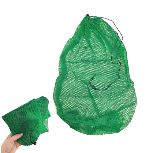 Laxygo Portable Fishing Net Bag Drawstring Fishing Net Nylon Mesh Fishing Bag Fishing Storage Bag (23.6x15.7inch)