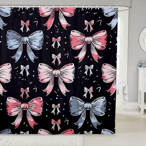 Manfei Cute Bowknots Shower Curtains,Princess Bowtie