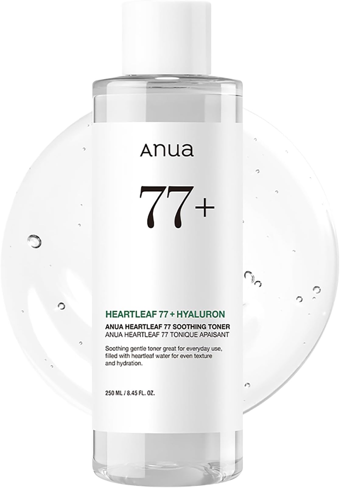 Anua Heartleaf 77 Soothing Toner, pH 5.5 Trouble Care, Calming Skin, Refreshing, Hydrating, Purifying, Cruelty Free, Vegan (250ml)