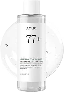 Anua Heartleaf 77% Soothing Toner I pH 5.5 Skin Trouble Care, Calming Skin, Refreshing, Purifying (250ml / 8.45 fl.oz.)