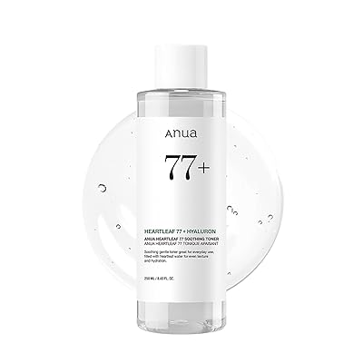 Anua Heartleaf 77 Soothing Toner I pH 5.5 Trouble Care, Calming Skin, Refreshing, Hydrating, Purifying, Cruelty Free, Vegan,(250ml / 8.45 fl.oz.)