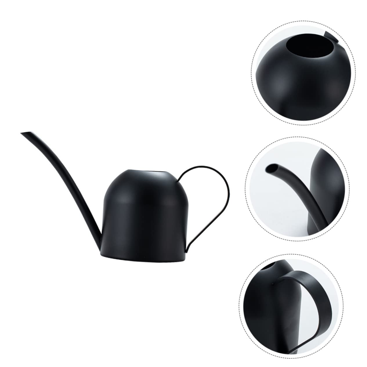 Annaffiatoio in Acciaio Inox da 500ml Beccuccio lungo Nero