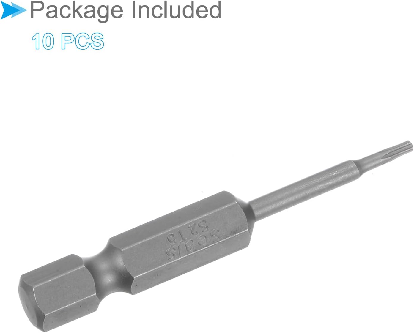 Magnetic Torx Screwdriver Bit, T5 50mm Length 1/4" Hex Shank, S2 Steel Star 6 Point Drill Driver Tamper Proof - (Applications: for Auto Repair), 10-Pieces
