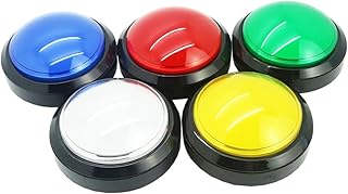 Totority 2Pcs Botões Vermelhos Botões Amarelos Botões Azuis Botão Redondo Alarme Som Botão Play Brinquedos Eletrônicos Resposta Eletrônica Squeeze Televisão Com Luzes Ferramentas Resposta