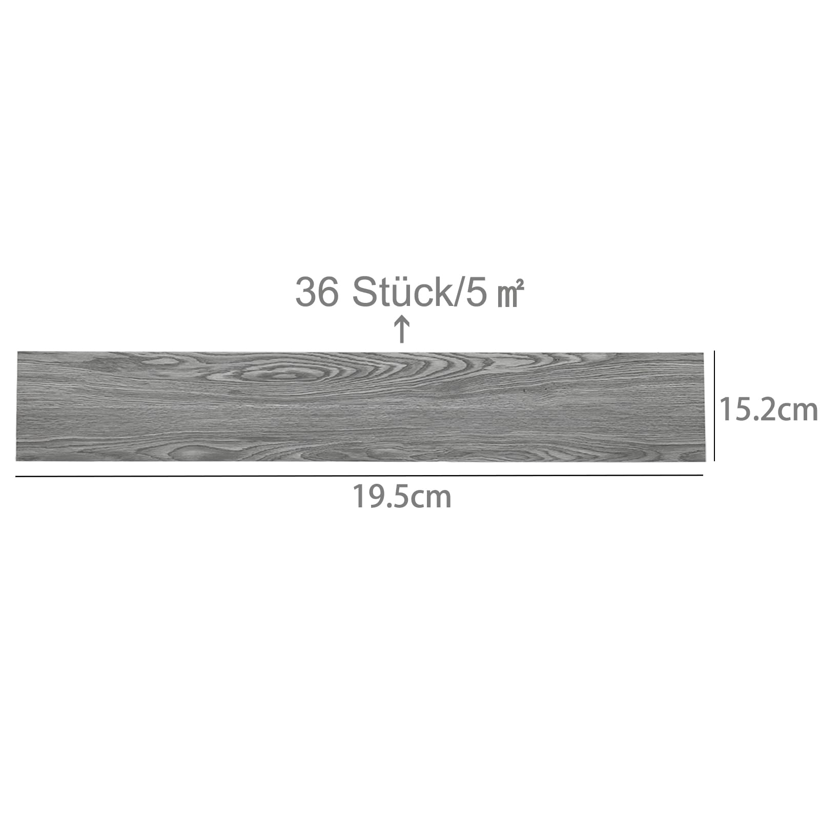 INMOZATA Suelo de PVC, 36 unidades, autoadhesivo, para suelo de vinilo, impermeable, para cocina, baño, casa, baldosa, 91,5 x 15,2 cm, gris