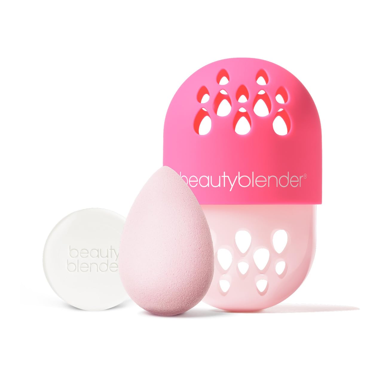 Beautyblender All Stars Power Pink zestaw startowy – gąbka do makijażu, blender, środek czyszczący, mata do peelingu, profesjonalny zestaw gąbek do makijażu, idealny zestaw startowy do nieskazitelnego