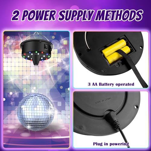 Yccokjj HG00014 10 Rpm Disco Ball With Motor And Mirror Ball — Plug/Battery Powered Disco Ball Light thumb #4