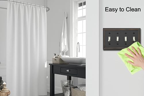 Vista 95 de Placa de pared de metal Adler con cubierta de interruptor de luz de triple palanca, paquete de 2 unidades de bronce envejecido de 3 bandas, cubierta