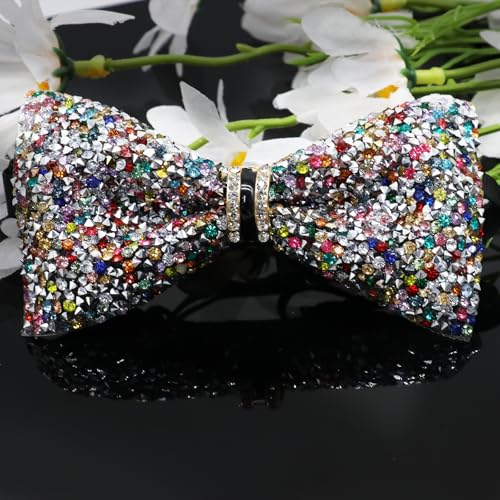 Image of Mens Rhinestone Bow Tie Pre-Tied Bow Ties for Men Adjustable Sparkle Sequin Bowtie Party Wedding