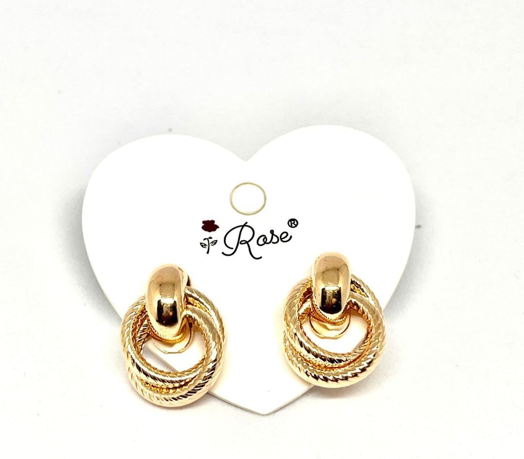 Zyrena Gold Tone Dangle Earrings for Women, Knot Drop Huggie Earrings Trendy Jewelry Gifts. - Image 2