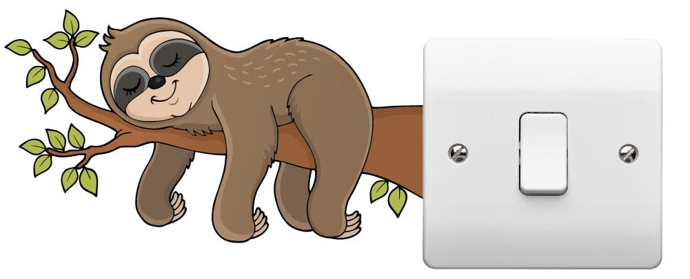 Hodge Creations Light Resting Sloth Switch Art Vinyl Wall Stickers